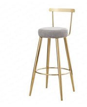 Load image into Gallery viewer, 65cm/75cm Nordic Bar Stools Cashier Stools Back Bar Stools Home Simple High Chair Fashion Casual Creative Golden Dining Chair