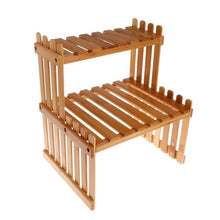 Load image into Gallery viewer, Plant Shelf Flower Display Stand Bamboo Wood Storage Rack Garden Organizer